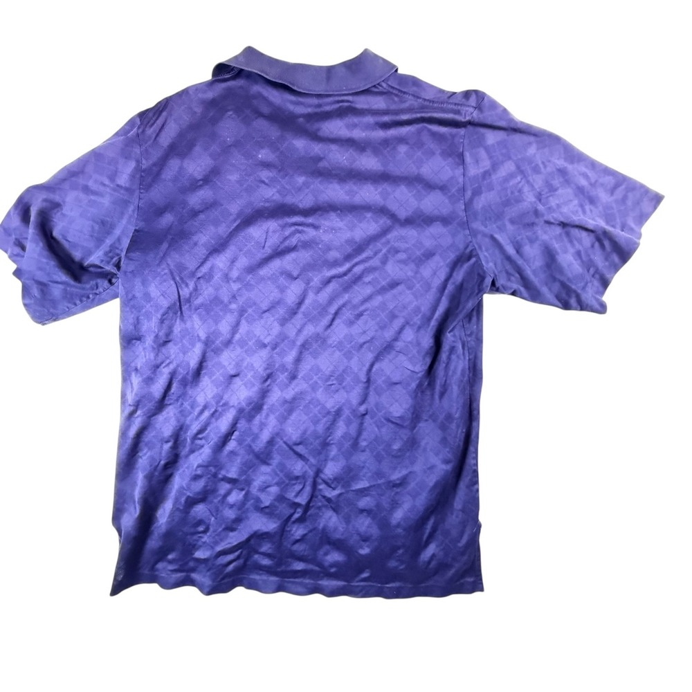 Polo Golf Ralph Lauren Polo Shirt Mens XL Purple Good Argyle Diamond Jacquard - Picture 2 of 5